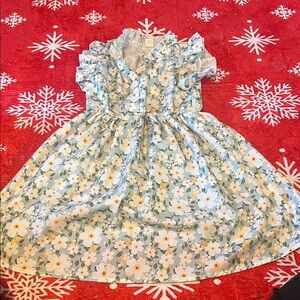 SHEIN Kids Floral Dress - White and Yellow